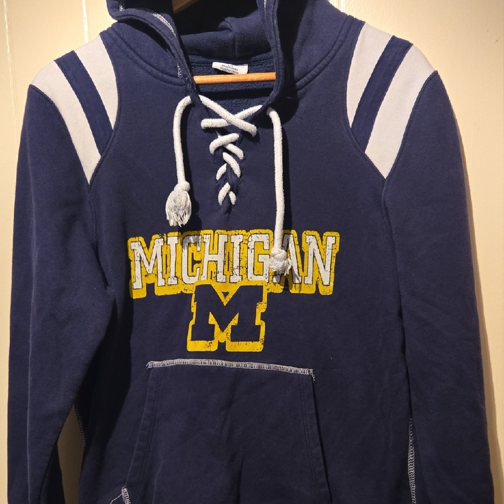 Knights Apparel Navy and Yellow Michigan Men's Sweater